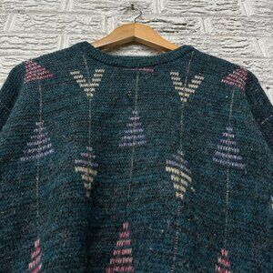 Vintage McGregor Acrylic Retro Sweater XL ‎ Green Cottage Core Pullover Crewneck